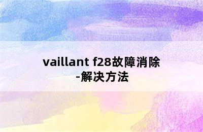 vaillant f28故障消除-解决方法